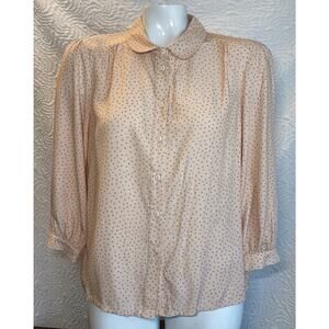 Modcloth x Princess Highway 3/4 Sleeves Polka Dot Printed Top Blouse Size Xsmall